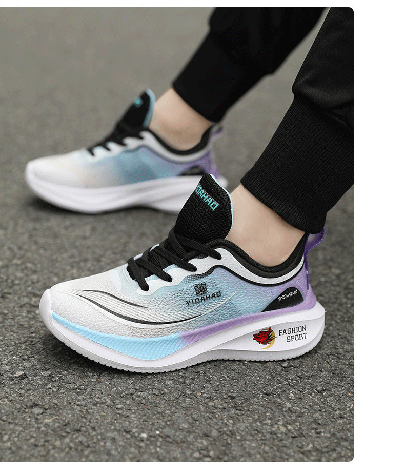 Children's Running Shoes Spring Summer Boys and Girls Shoes Flyknit Lightweight Breathable Elementary School Students Racing Sports Shoes for Young Children