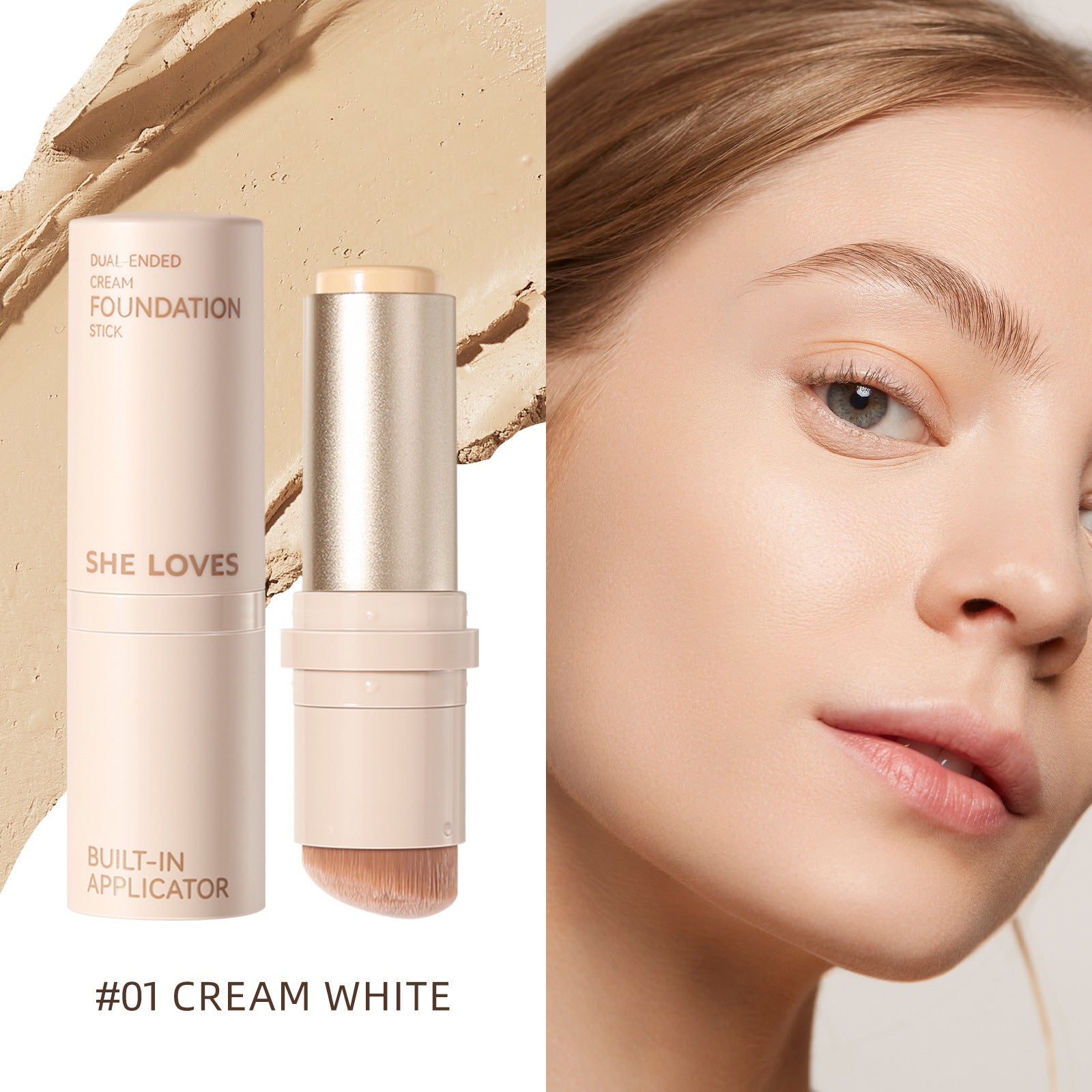 Double-ended Foundation Stick Foundation Concealer Oil Control Long-lasting Commuting Waterproof Sweatproof Non-cakey Foundation