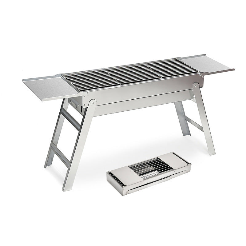 Barbecue Grill Thickened Stainless Steel Home Outdoor Portable Folding Grill Charcoal Drawer Type Barbecue Stove