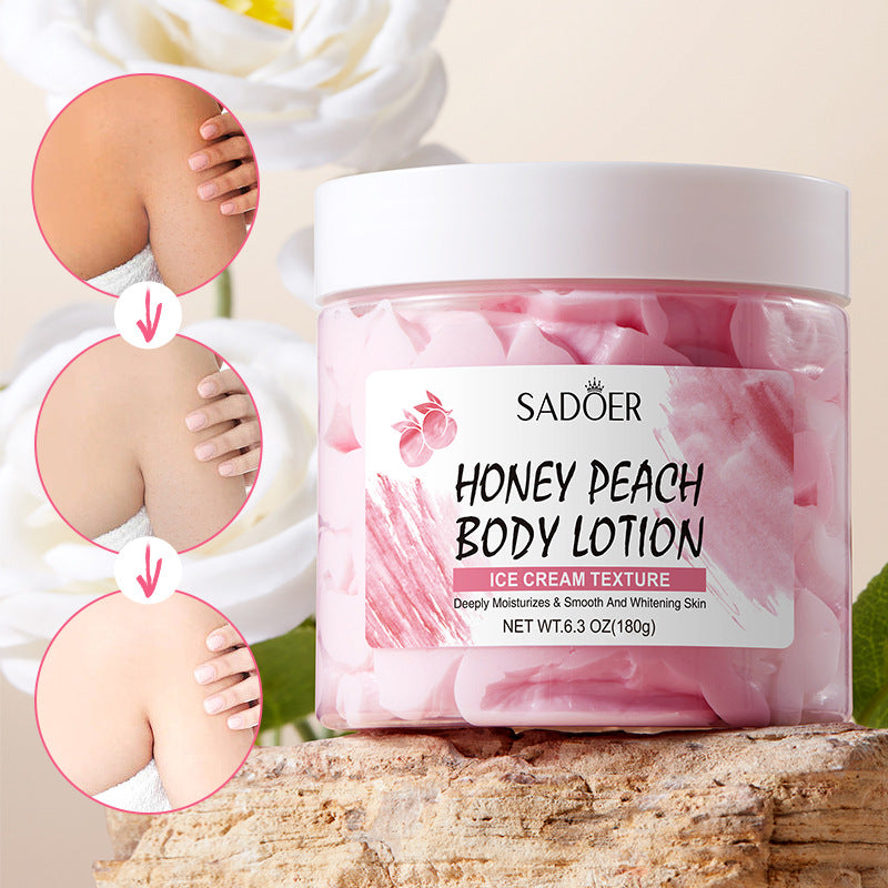Full English Peach Ice Cream Body Lotion SADOER Moisturizing and Hydrating Body Lotion  Wholesale