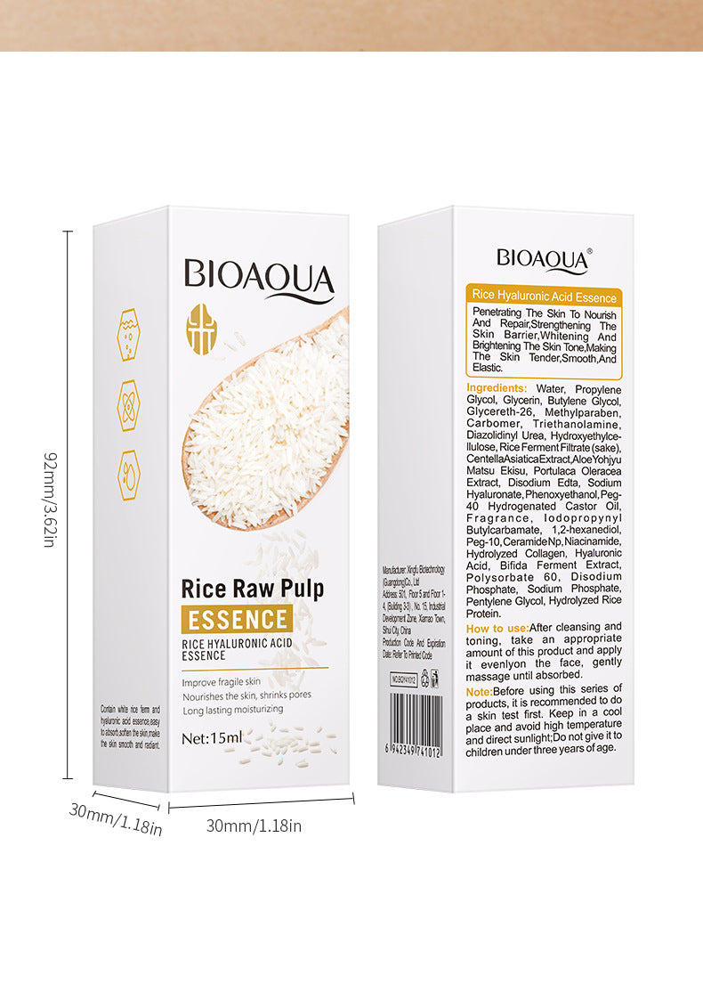 Full English Rice Essence Serum15ml BIOAOUA Hyaluronic acid hydrating skincare products  foreign trade live wholesale