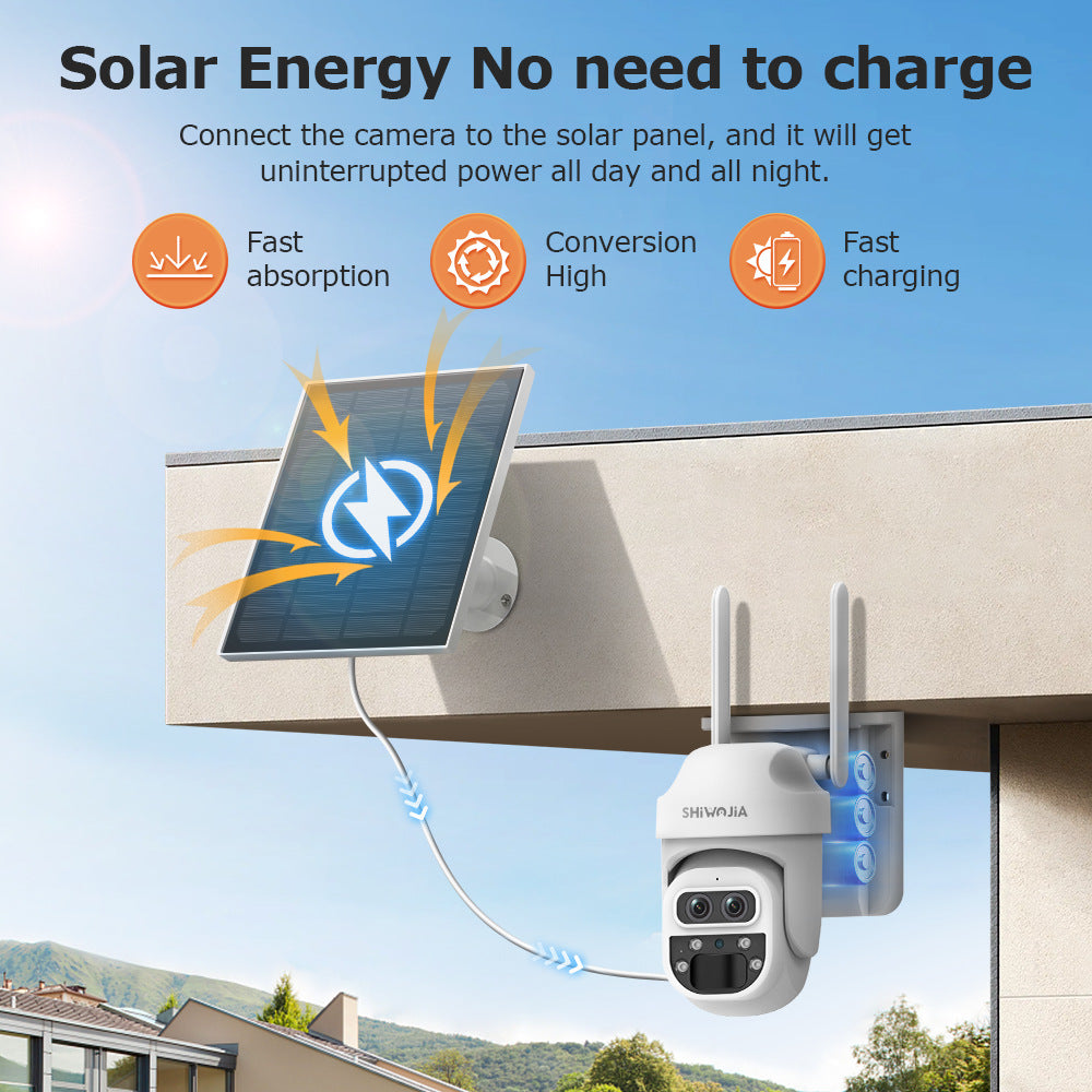 4G Dual Lens Solar Powered Ball Gun12X Zoom Camera Surveillance6001000 Megapixel HD Direct from Manufacturer