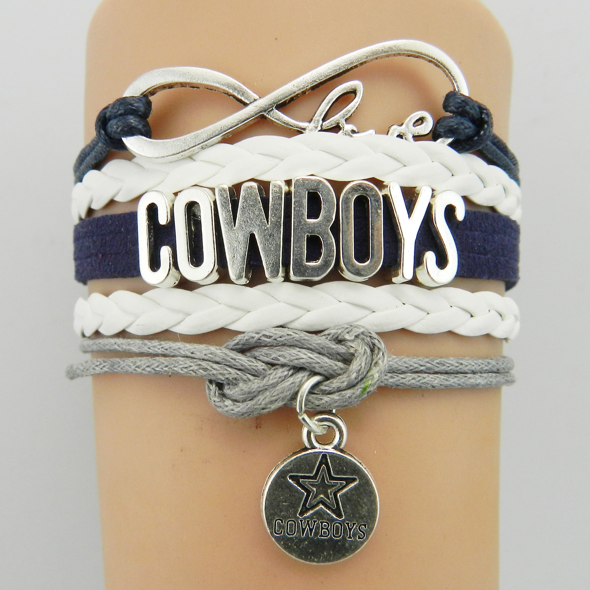 COWBOYS Cowboys Braided Bracelet Men's Football Sports Helmet Bracelet Letter Braided Football Bracelet