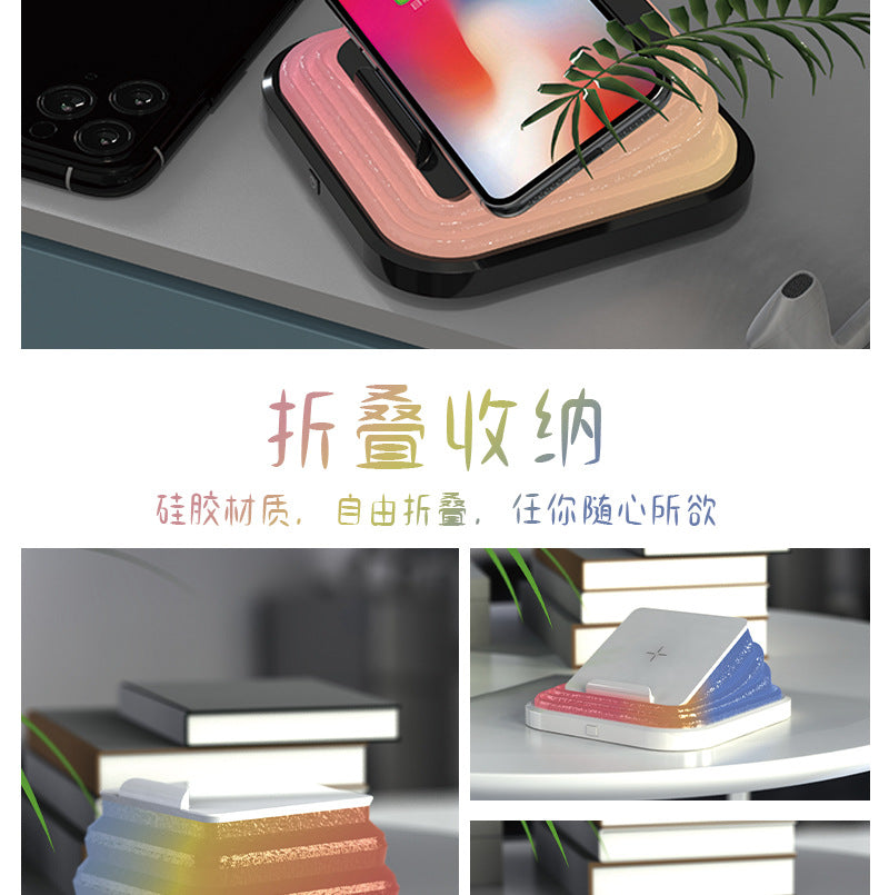 Creative Gift Bedroom Portable Folding USB Night Light LED Rechargeable Eye Protection Desk Lamp Reading Wireless Charging Night Light