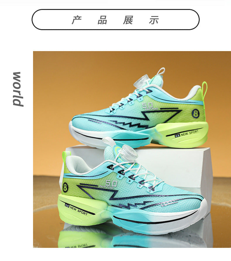 2025Summer New Boys' Shoes for Older Children Lightweight Shock-Absorbing Sports Shoes Mesh Breathable Professional Racing Running Shoes