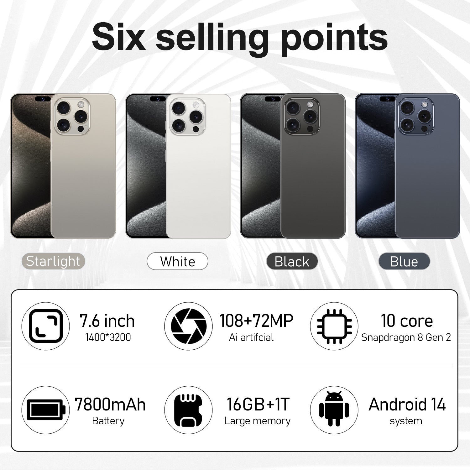 Specially designed for mobile phones i15 ProMax Smartphone7.3Large Screen16+1T Android4G Mobile Phone Yes