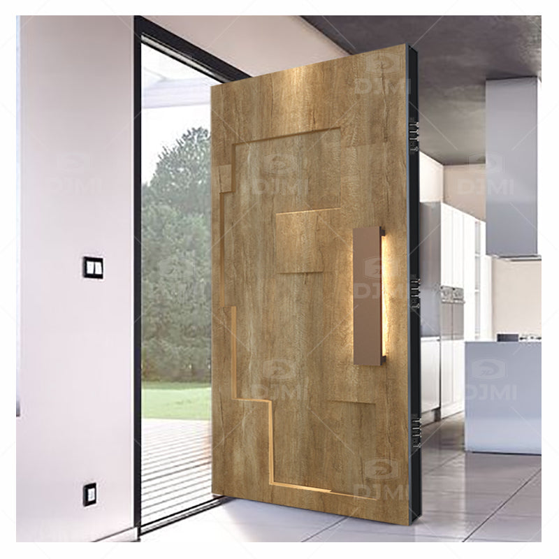 Luxury Hide Pivot Hinge System Steel Wood Anti Theft Pivot Door Solid Wood Prehung Composite Pivot Entry Wooden Doors