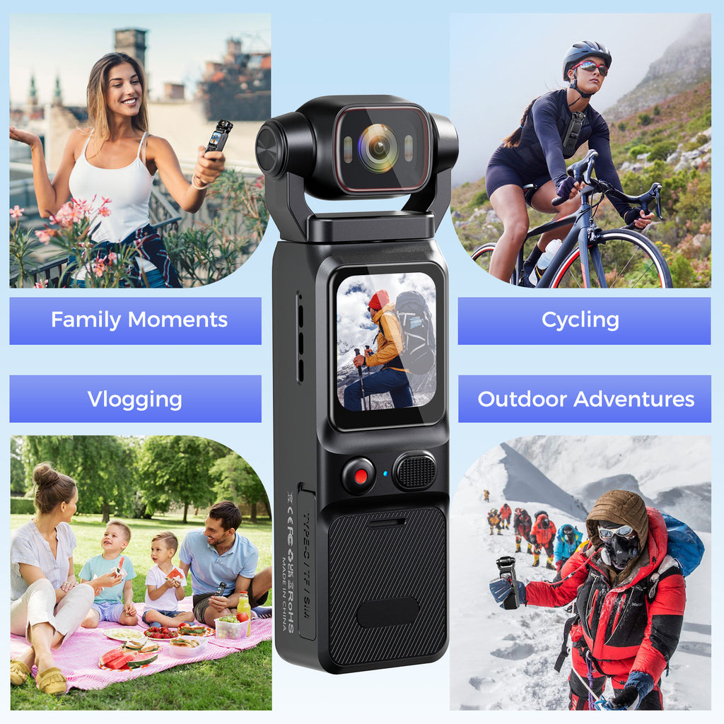 Handheld4K Ultra-clear Travel Camera2D Touch Screen Gyroscope Algorithm Anti-Shake WIFI Interconnected Movement VOLG Camera