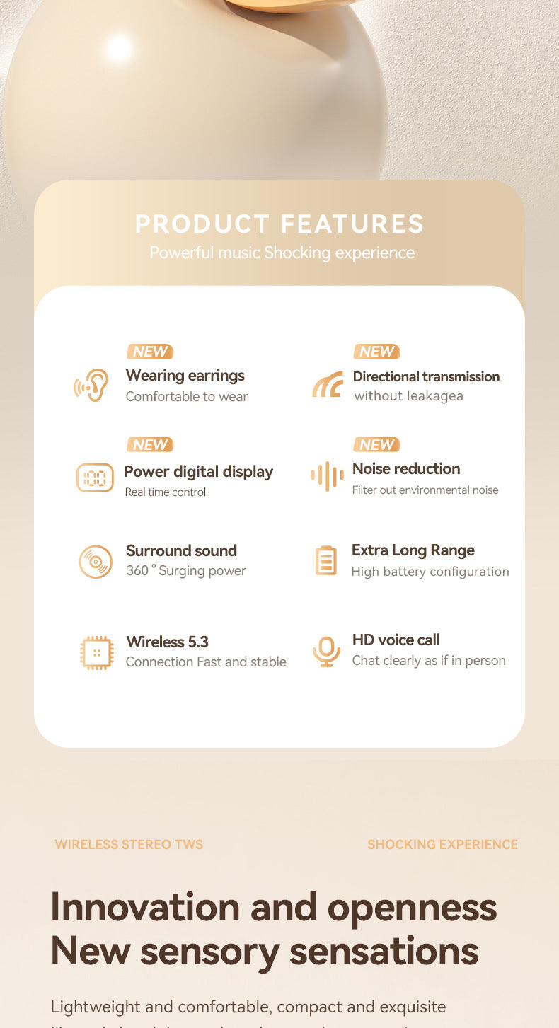 M62Popular AI Translation Bluetooth Earphones Bone Conduction Ear Hook Digital Display Long Battery Life Wireless Bluetooth Earphones