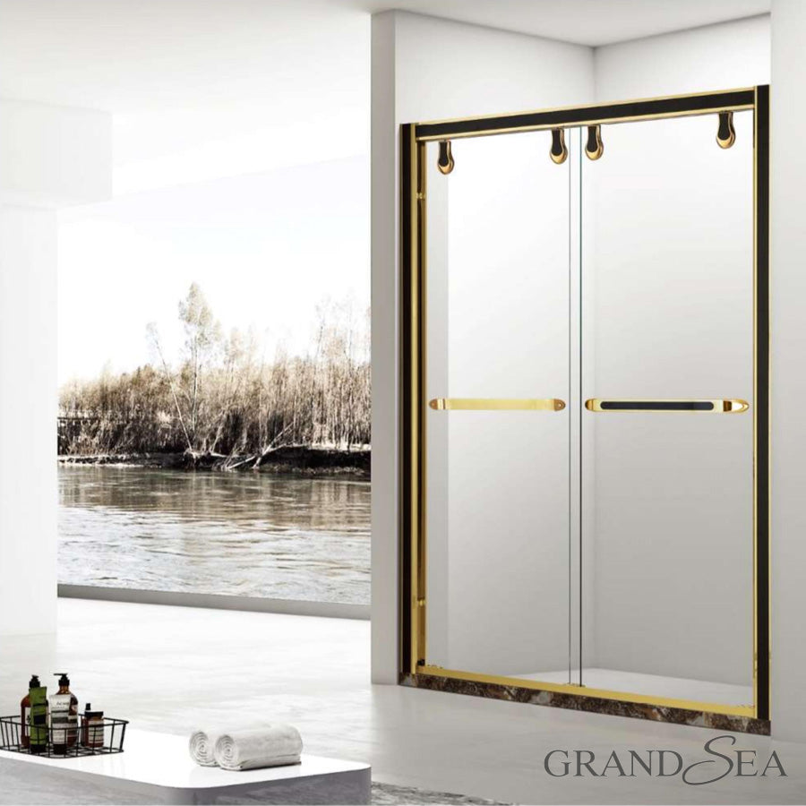 Normal Design 60x60 Aluminum Frame Glass Shower Door, Bathroom Sliding Glass Door
