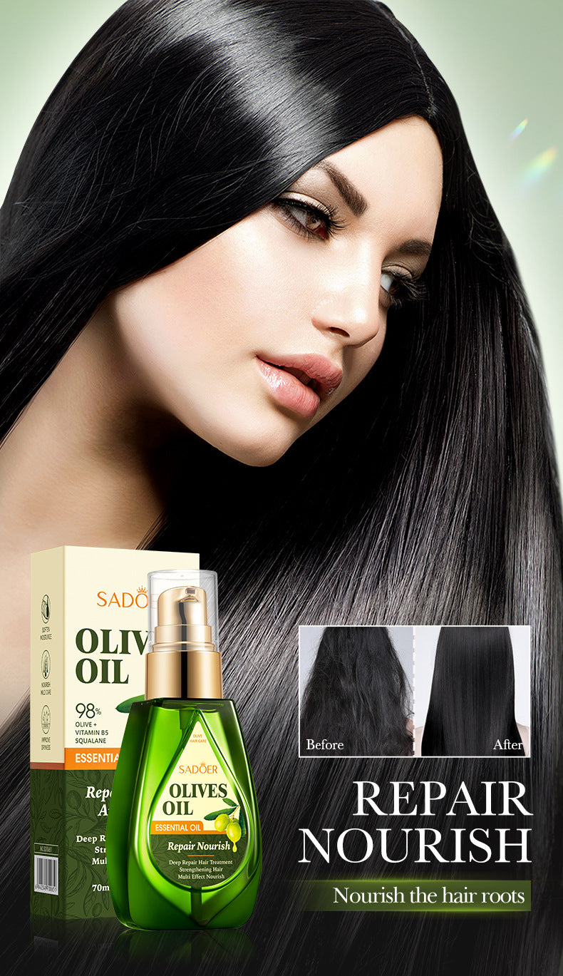 Full English Olive Hair Care Essential Oil70ml SADOER Qihuan Shiny Smooth Hair Conditioner  Wholesale