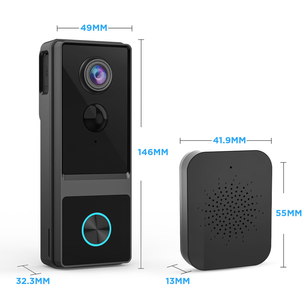MR02WIFI Night Vision1080P Low Power Consumption Video Doorbell APP Remote Language Intercom Mobile Push Notification IP65
