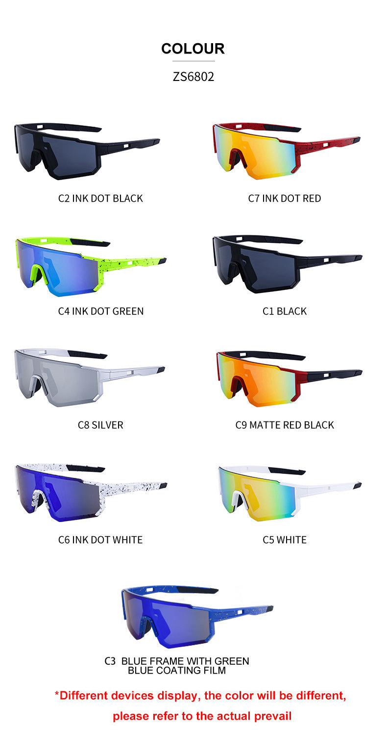 Cycling Goggles Colorful Outdoor Women's European and American One-piece Sunglasses Windproof Skiing Sports Sunscreen Sunglasses Men