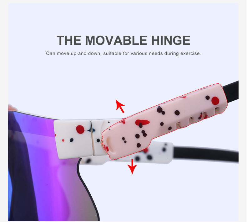 European and American Colorful Sunglasses Outdoor Cycling Windproof Sunglasses Men and Women One-piece Lens Sports Anti-ultraviolet Glasses