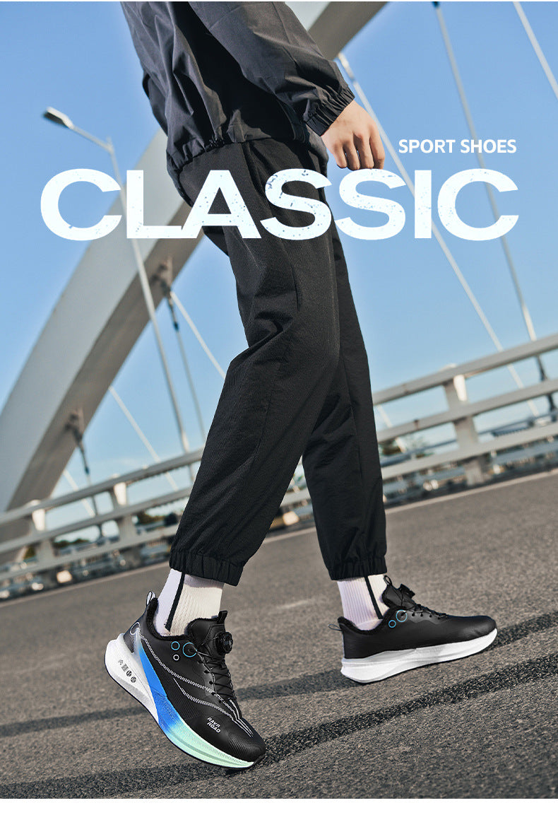 Red Rabbit8PRO Real Explosive Carbon Plate Youth Racing Leather Surface Fleece-Lined Warm Running Shoes for Men and Women with Rotating Buckle Sports Shoes