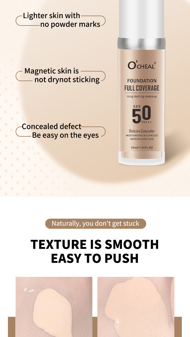 Dropshipping Beauty Color-Changing Foundation30ml Concealer Yellow Black Skin Foundation Waterproof Sweat E-commerce