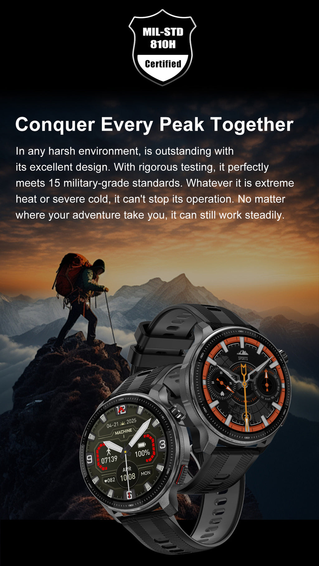 DTG6Smart Watch Bluetooth Call Heart Rate Pedometer Sleep Depth Waterproof GPS Offline Navigation Three-Proof Sports