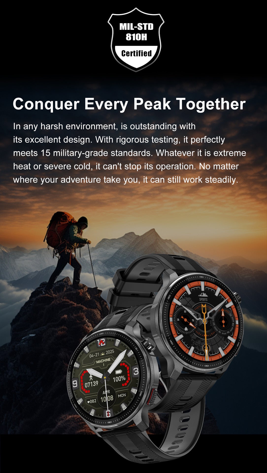 DTG6Smart Watch Bluetooth Call Heart Rate Pedometer Sleep Depth Waterproof GPS Offline Navigation Three-Proof Sports