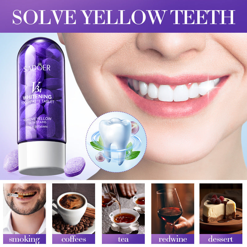 V34Whitening Teeth Strips SADOER Deep Cleaning Teeth Clean Toothpaste Cross-Border Foreign Trade Wholesale