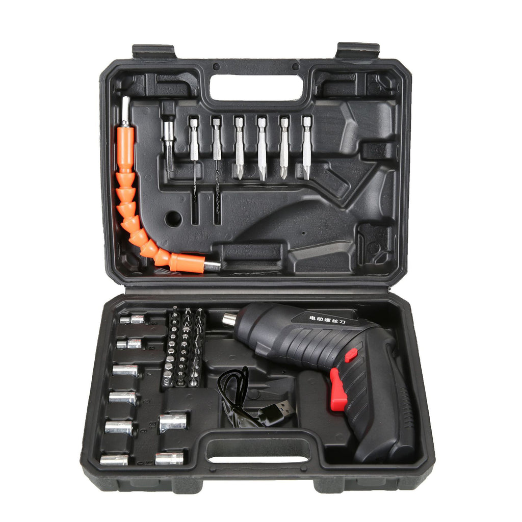 Home Tool Set Small Electric Drill Multi-Function Lithium Battery Cordless Screwdriver Mini Electric Screwdriver