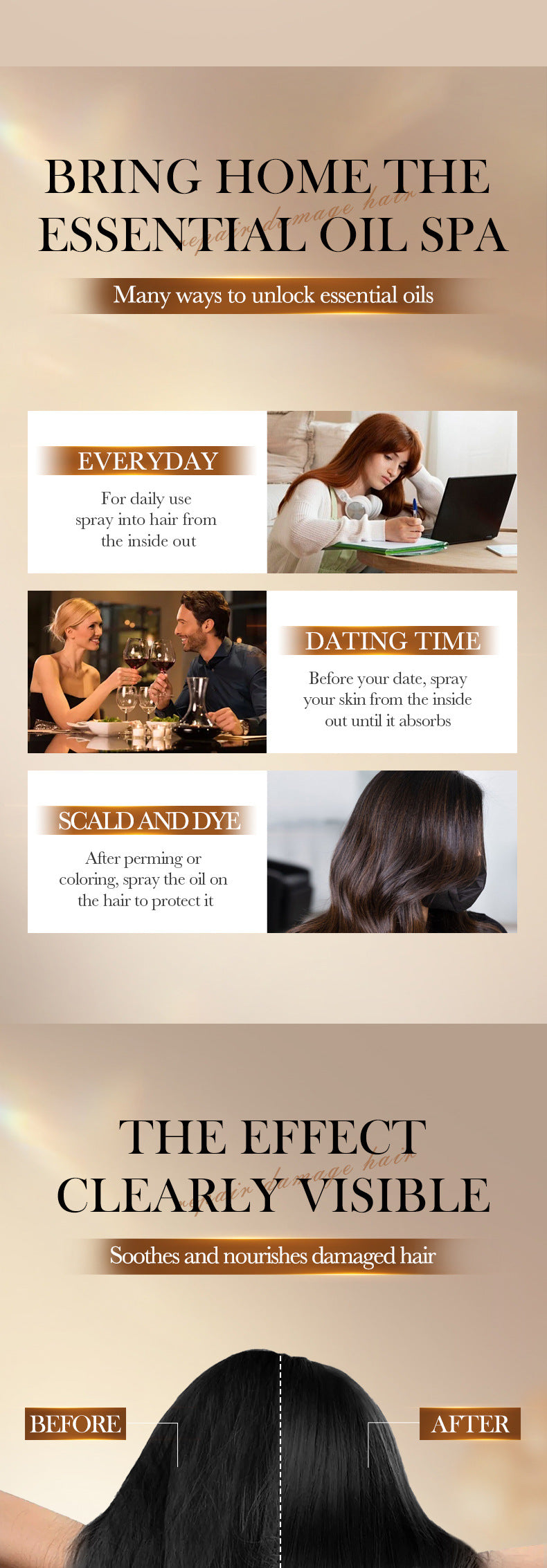 Batahana Hair Care Essential Oil Spray SADOER Soothing and Smooth Hair Conditioner Cross-Border Wholesale