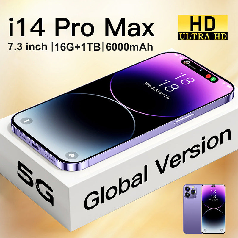 Spot Goods i14 ProMax Smartphone7.3Inch Hd Large Screen1+16G Factory Direct Wholesale of Mobile Phones