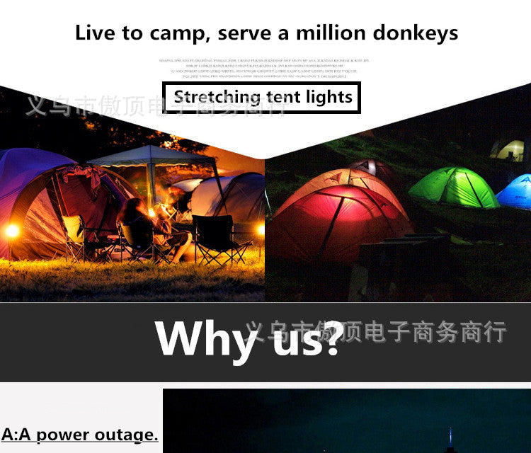 Super Bright Multi-Functional COB Tent light 30LED Camping Light Portable Camping Light Emergency Light Camp Light Pony Light