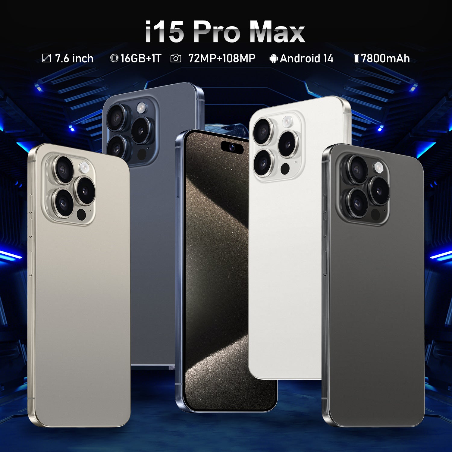 i15Pro Max In-stock New Android Smartphone16+1T Low Price(Popular)