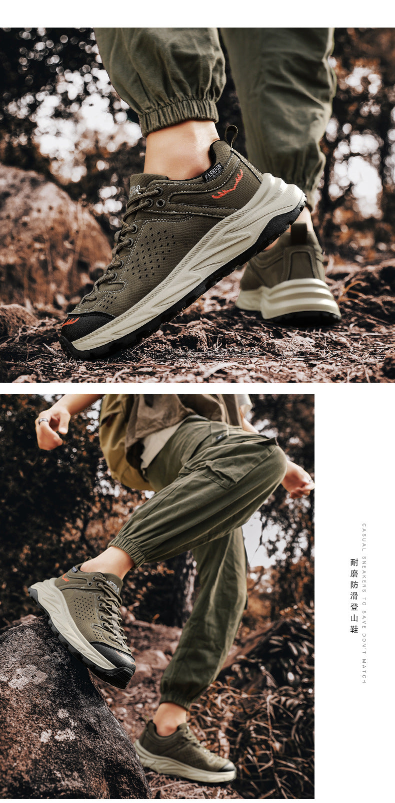 New Thick-Soled Height-Increasing Hong Kong Style Dad Shoes Trendy Retro Outdoor Non-Slip Hiking Shoes Sports Casual Shoes Men's Shoes