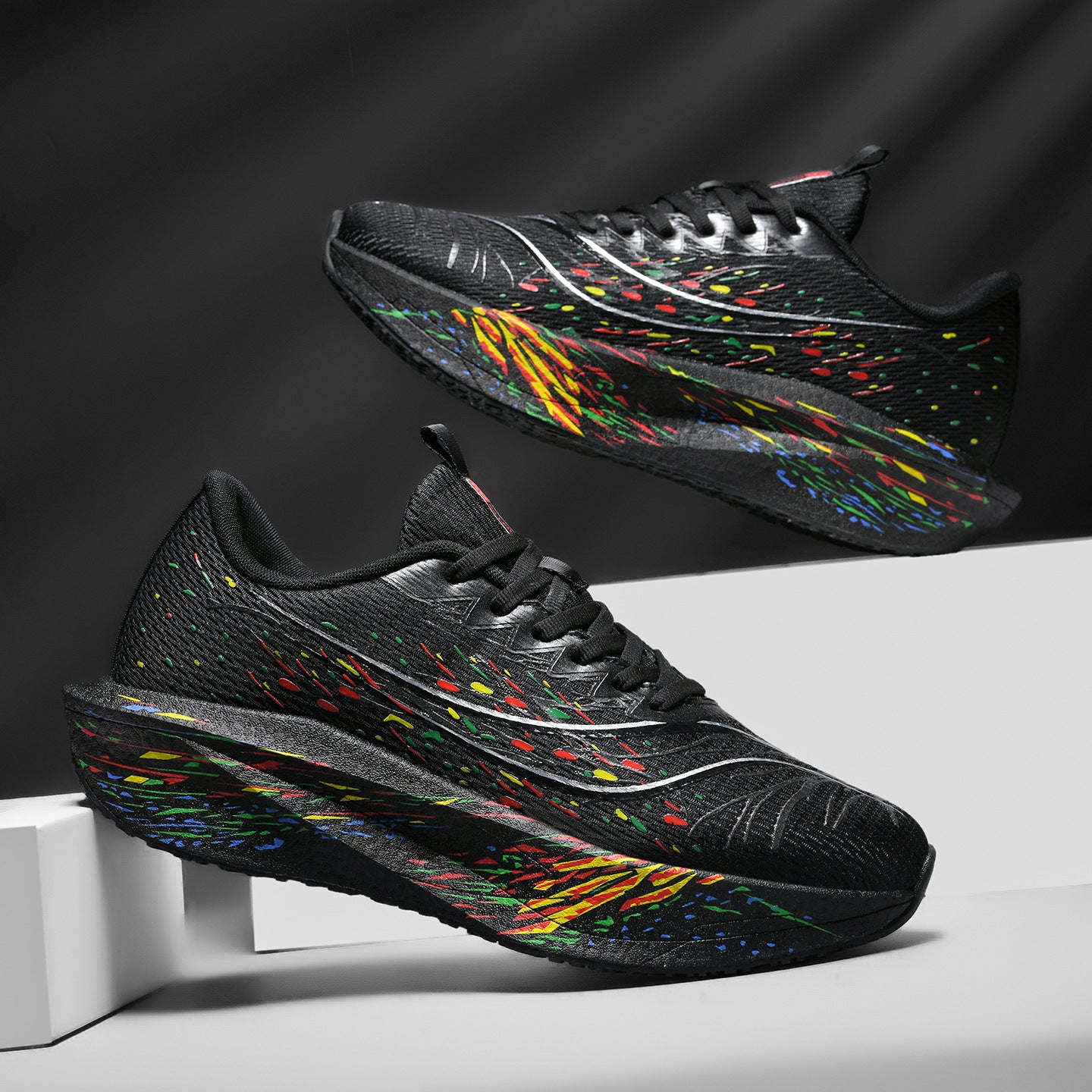 2025New Ultra-Light Shock-Absorbing Soft Sole Sports Shoes for Men and Women, Versatile, Wear-Resistant, Non-Slip, Racing Carbon Plate Running Shoes