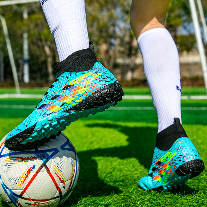 New high-top soccer shoes for men and women AG Spike TF Broken Nail Youth Student Grassland Competition Training Shoes