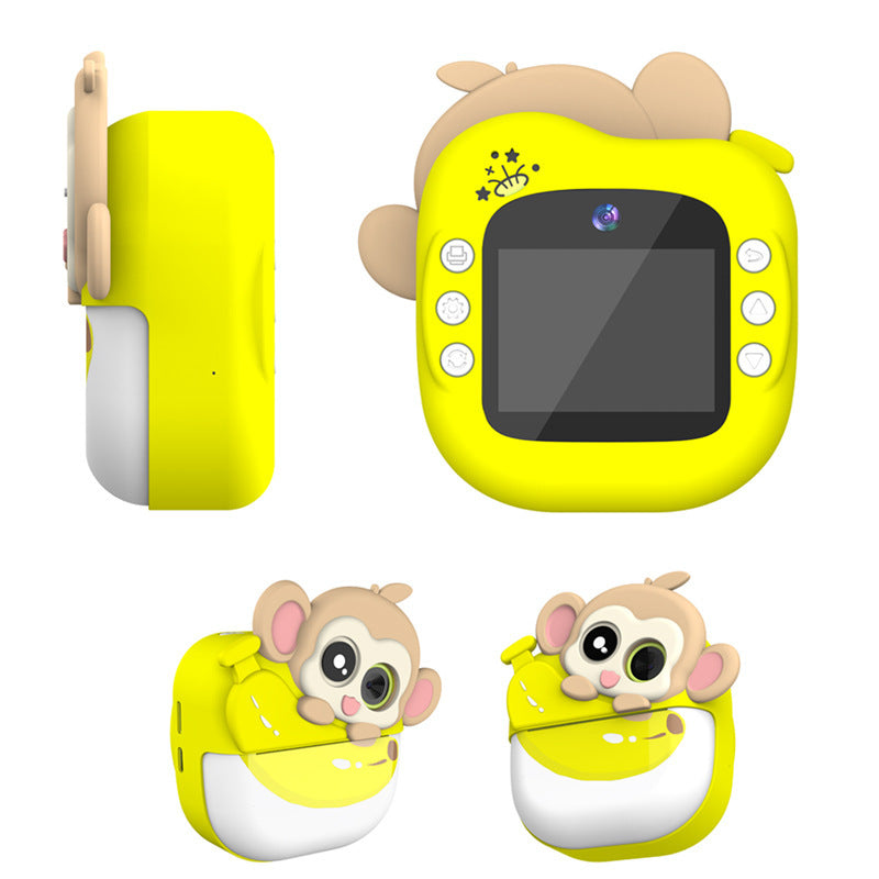 Hot-Selling Children's Camera Polaroid Banana Monkey Cartoon Cute Thermal Camera Ink-Free