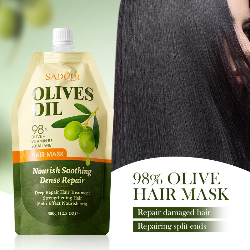 Olive Oil Hair Mask350g SADOER Repair and Improve Frizz Bagged Hair Mask Cross-Border Wholesale