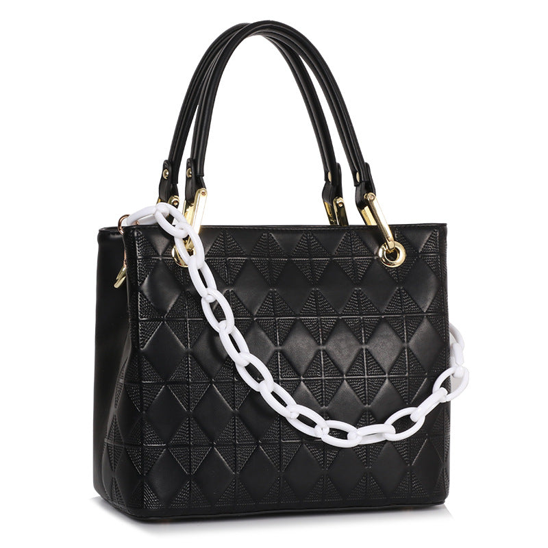 Fashion Quilted Handbag Simple Versatile Design Textured Fashion Single Shoulder Crossbody Women's Bag