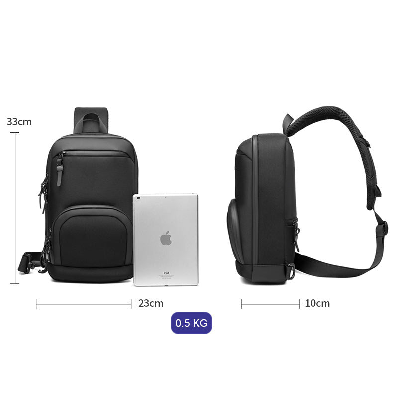 ozuko New Oxford Cloth Chest Bag Outdoor Men's Shoulder Bag Casual Waterproof Men's Bag Single Shoulder Crossbody Bag