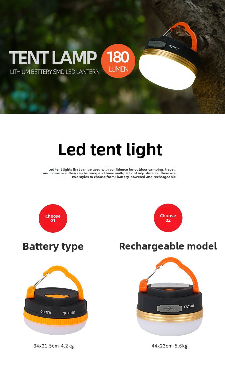 Outdoor Camping Light LED Camping Tent Light with Magnet Hook Camp Light USB Rechargeable Emergency Light for Home Use
