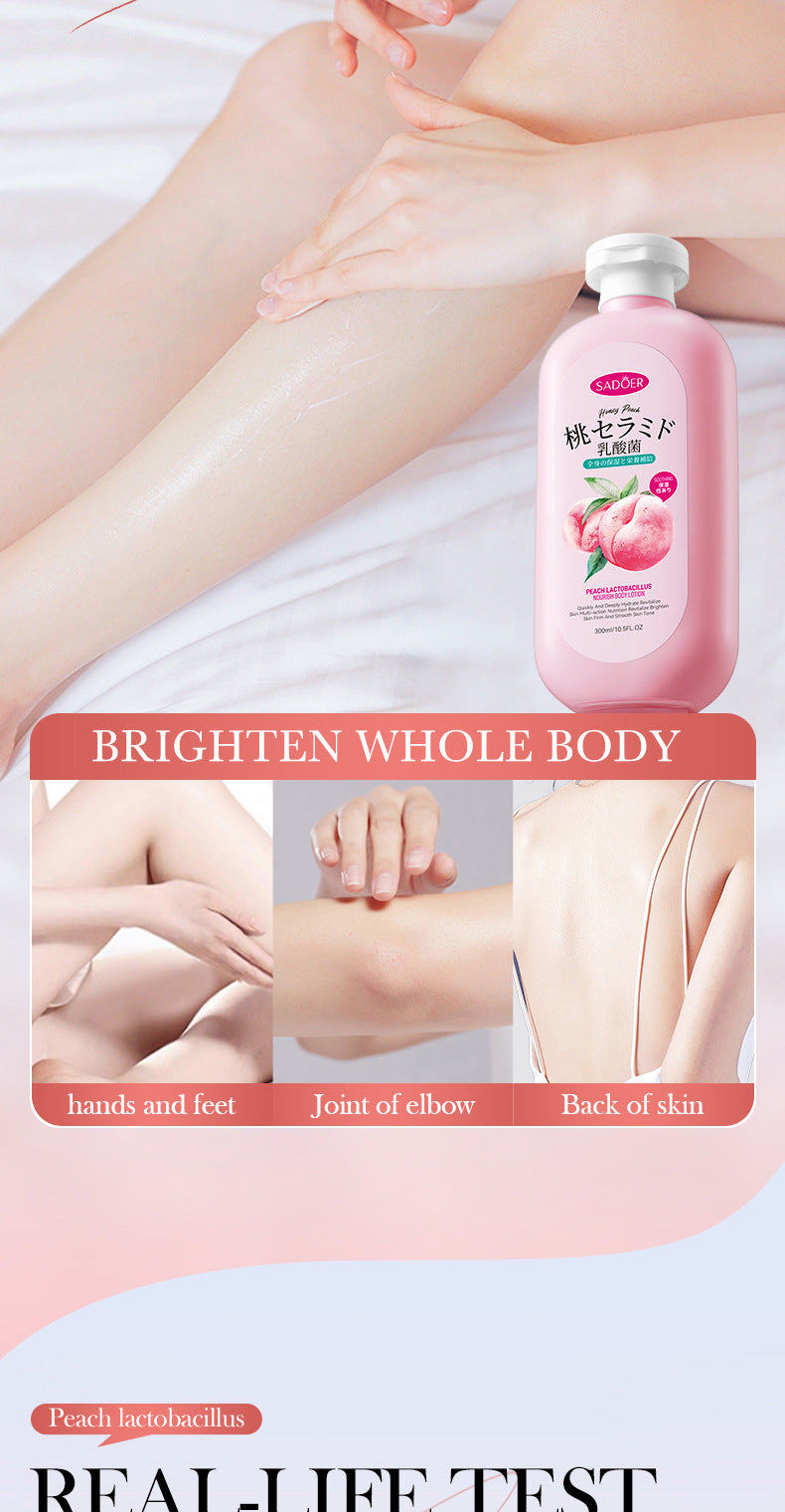 Peach Lactobacillus Body Lotion SADOER Autumn and winter moisturizing body cream cross-border foreign trade wholesale