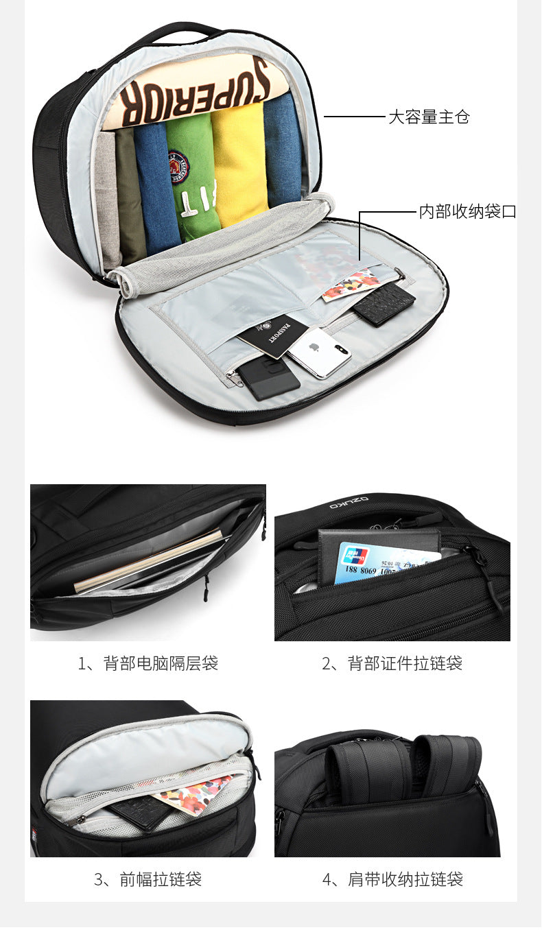 ozuko Business Backpack Men's Computer Backpack Large capacity simple trendy waterproof travel commuter bag