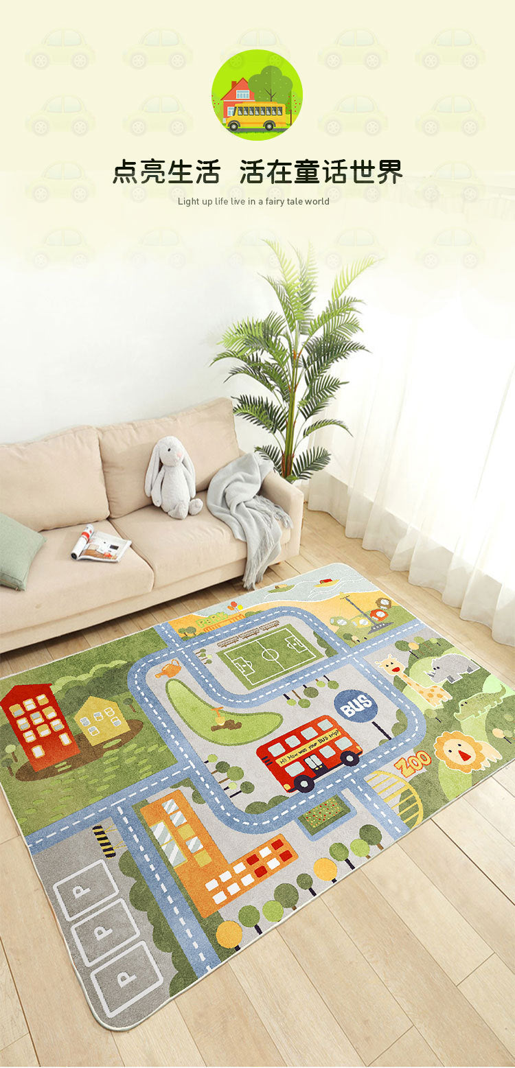 Bedroom Full Cover Early Education Baby Crawling Mat City Car Track Carpet Hopscotch Children's Room Game Mat
