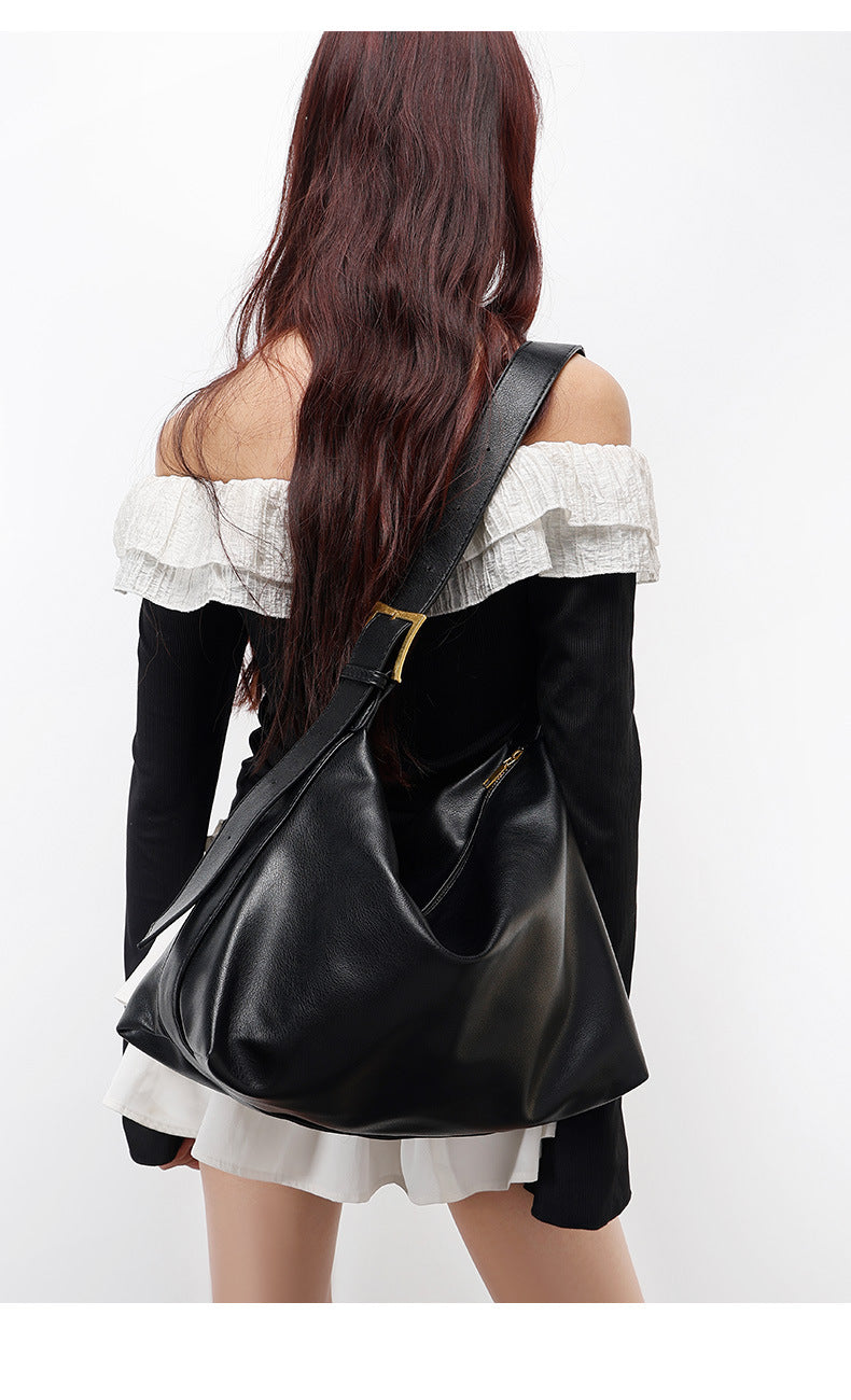 2024New Crossbody Bag Versatile Casual Women's Shoulder Bag Commuting Large Capacity Soft Leather Tote Bag