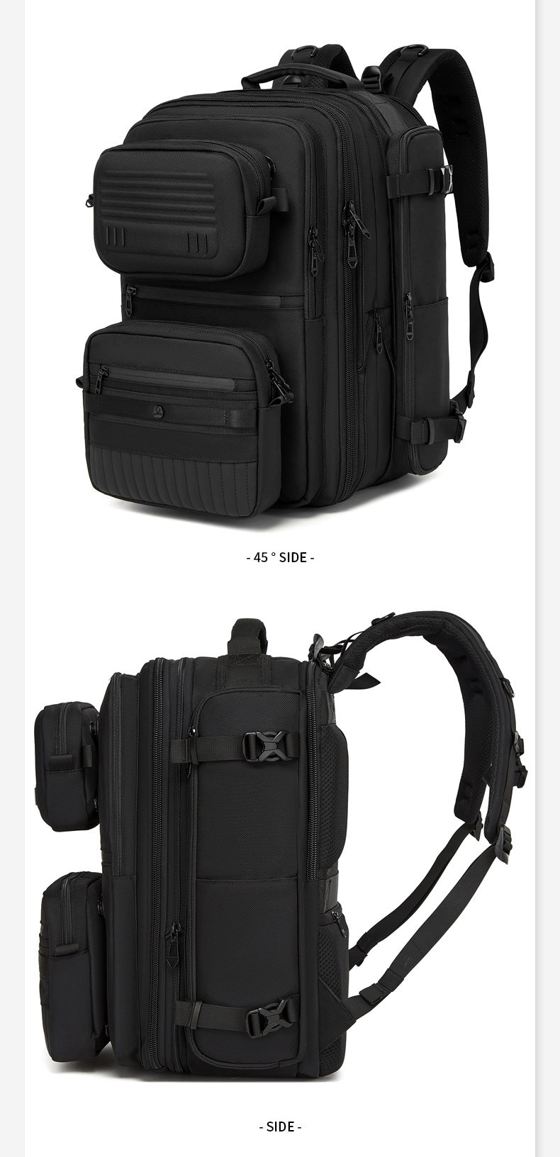 OZUKO Multifunctional Backpack Men's Large Capacity Backpack 3-in-1 detachable outdoor sports travel bag