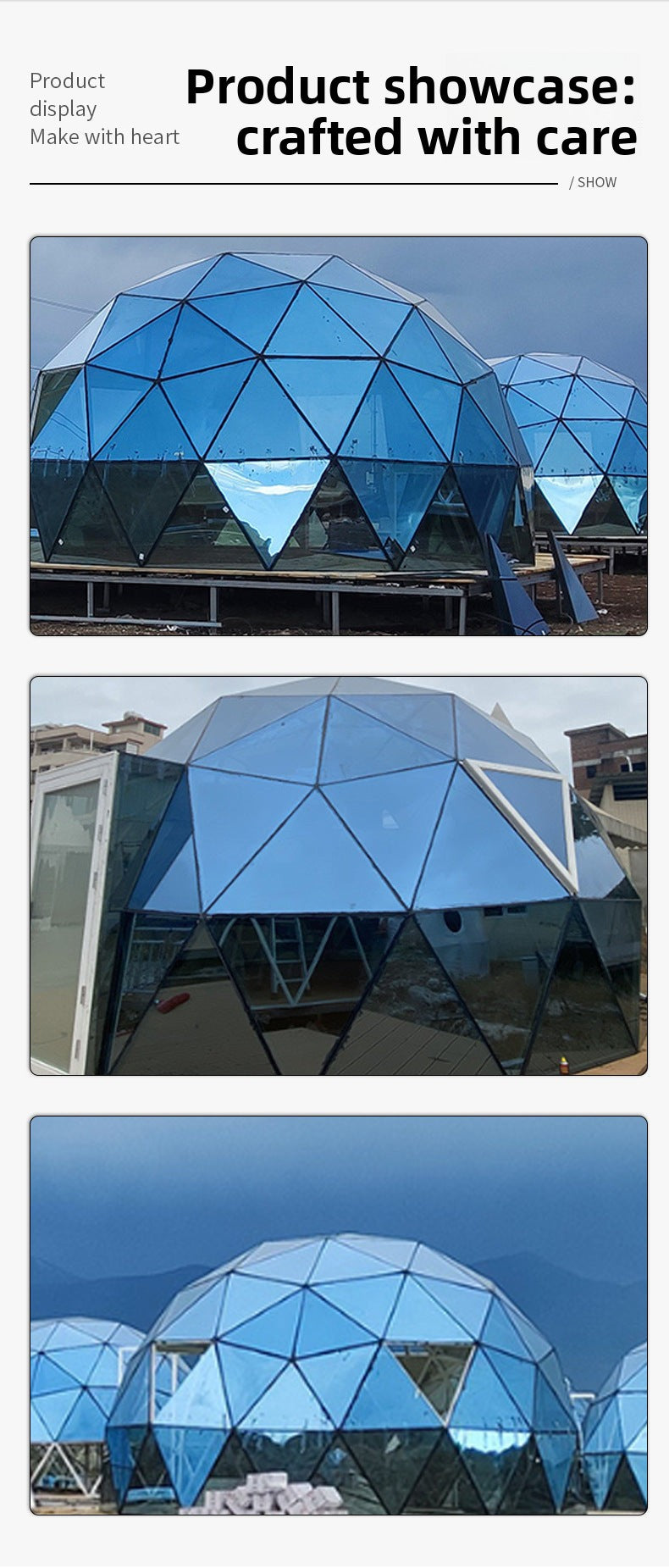 Glass Sphere Tent Aluminum Alloy Starry Sky Tent Curtain Wall Villa Garden Hotel Internet Celebrity Homestay Bubble House Tent