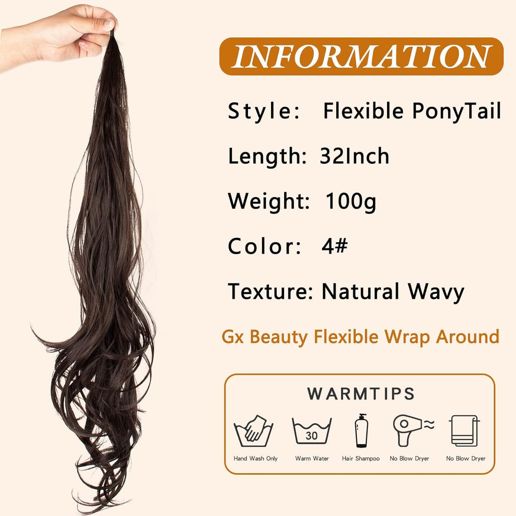 32Inch European and American Style Wig Ponytail for Women Wrap-around Ponytail Magic Wand Ponytail Wand Hair Ponytail