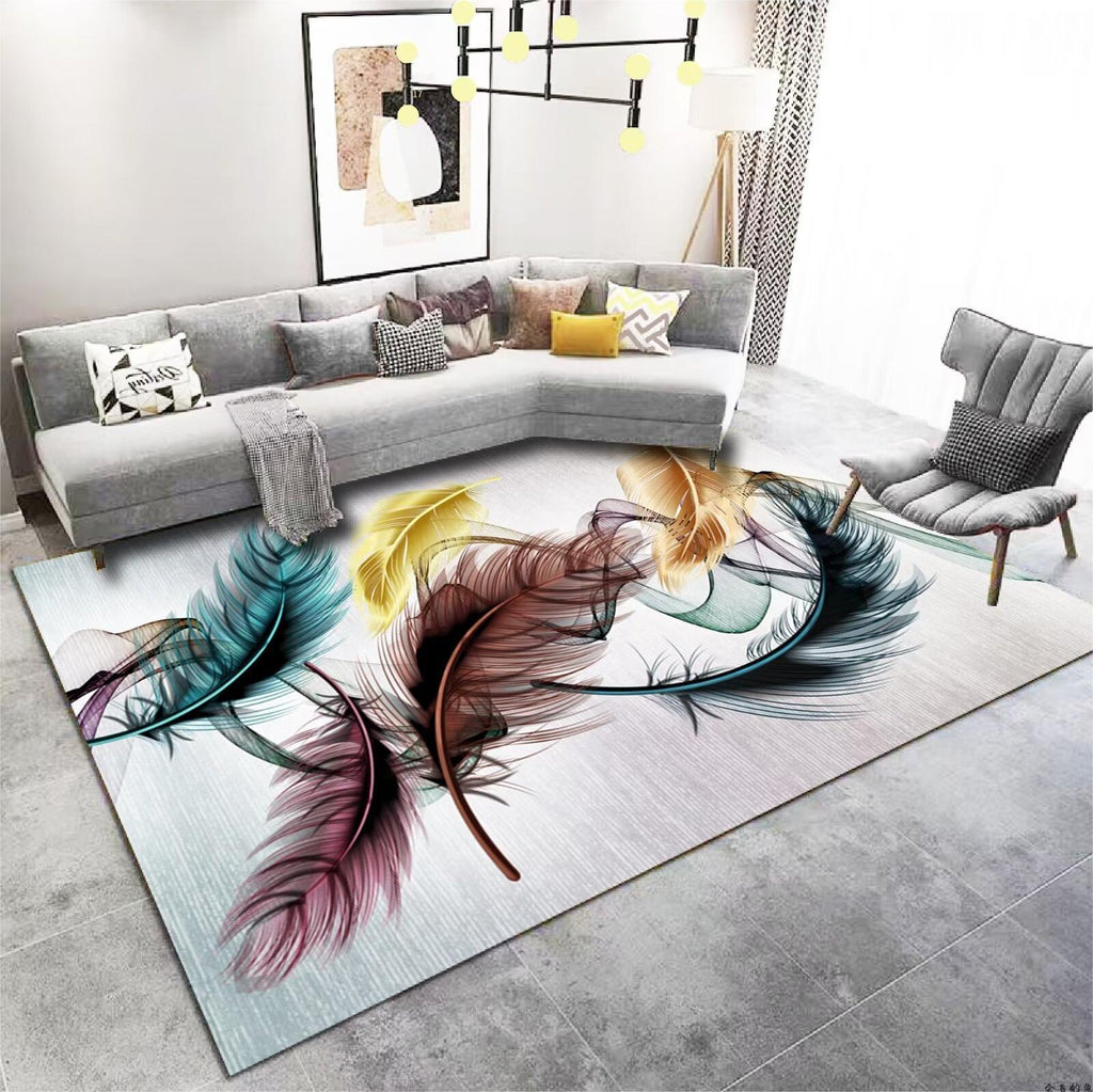 Carpet for Living Room, Stain-Resistant, Easy to Clean, Light Luxury Sofa Coffee Table Rug, Household Crystal Velvet Bedside Non-Slip Bedside Rug Wholesale