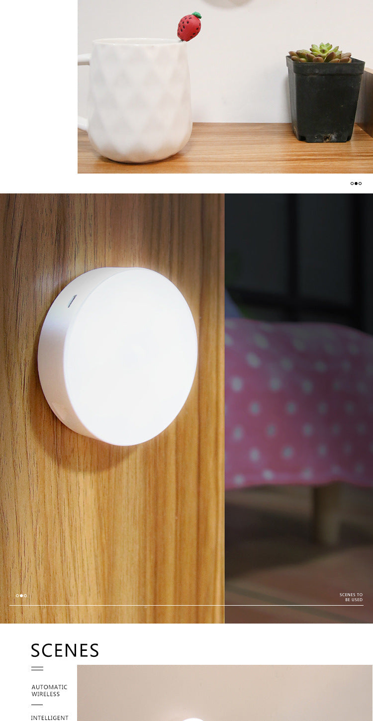 LED Intelligent Human Body Sensor Light USB Rechargeable Night Light Corridor Light Home Aisle Wardrobe Light Bedroom Bedside Light