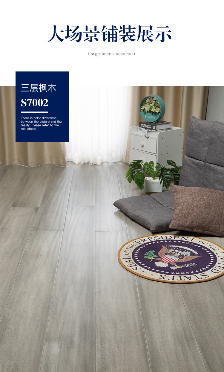 Door-to-Door Installation Old Three-Layer Large Board Pure Three-Layer Solid Wood Floor Oak Log3.0-4.0mm Underfloor Heating