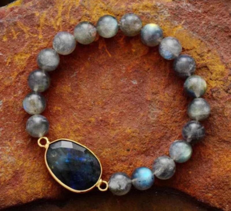 Tiger Eye Elastic Bracelet Adjustable Colorful Beaded Handmade Wrapped Bracelet Volcanic Double Row Woven Bracelet