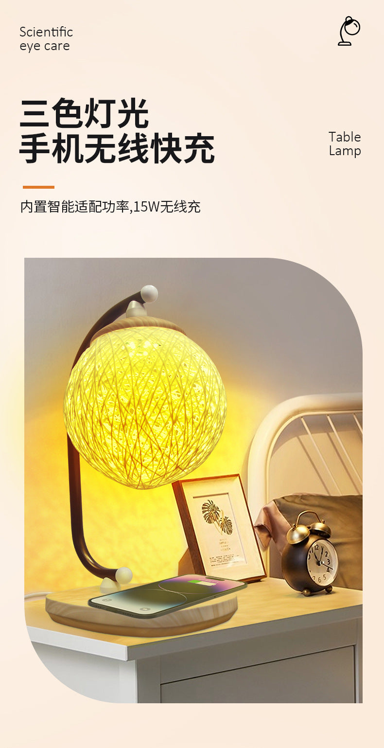 Customized Night Light Multi-Functional Wireless Charging Desk Lamp Desktop Atmosphere Light Eye Protection Desk Lamp Office Business Gift Lamp