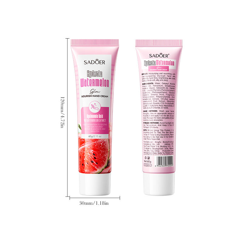 Niacinamide Watermelon Hand Cream SADOER Hydrating and Nourishing Autumn and Winter Hand Cream Cross-Border Foreign Trade Wholesale