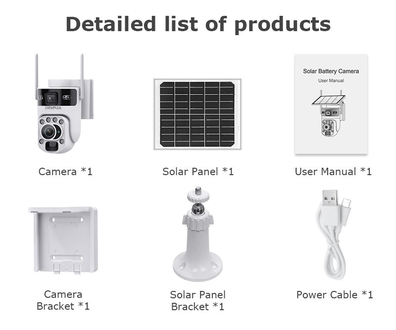 Factory direct sales20Optical Zoom Dual Lens Gun Ball Linkage Camera4G Hd600MP Solar Energy